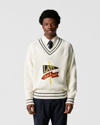 White V-Neck Jumper