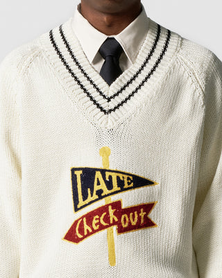 White V-Neck Jumper