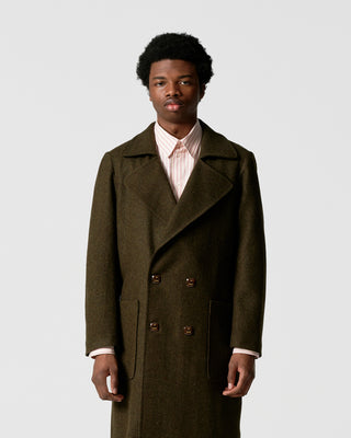 Dark Green Double-Breated Coat