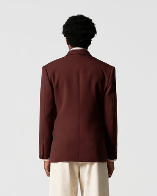 Burgundy Double-Breasted Blazer