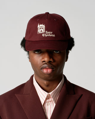 Burgundy Hotel Logo 5 Panel Cap