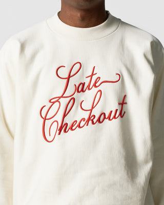 White/Red Script Crewneck Sweatshirt