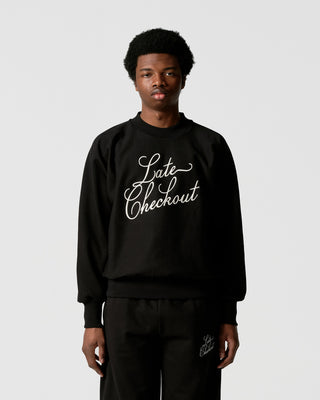 Black/White Script Crewneck Sweatshirt
