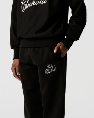 Black/White Script Joggers