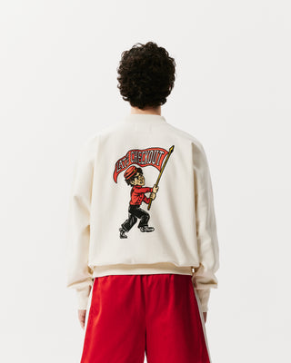 White/Red Script Mascot Crewneck Sweatshirt