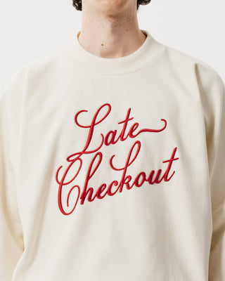 White/Red Script Mascot Crewneck Sweatshirt