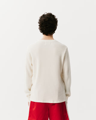 White LC 5 Vintage Waffle L/S Tee