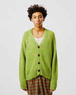 Load image into Gallery viewer, Green Distressed Mohair-Blend Cardigan
