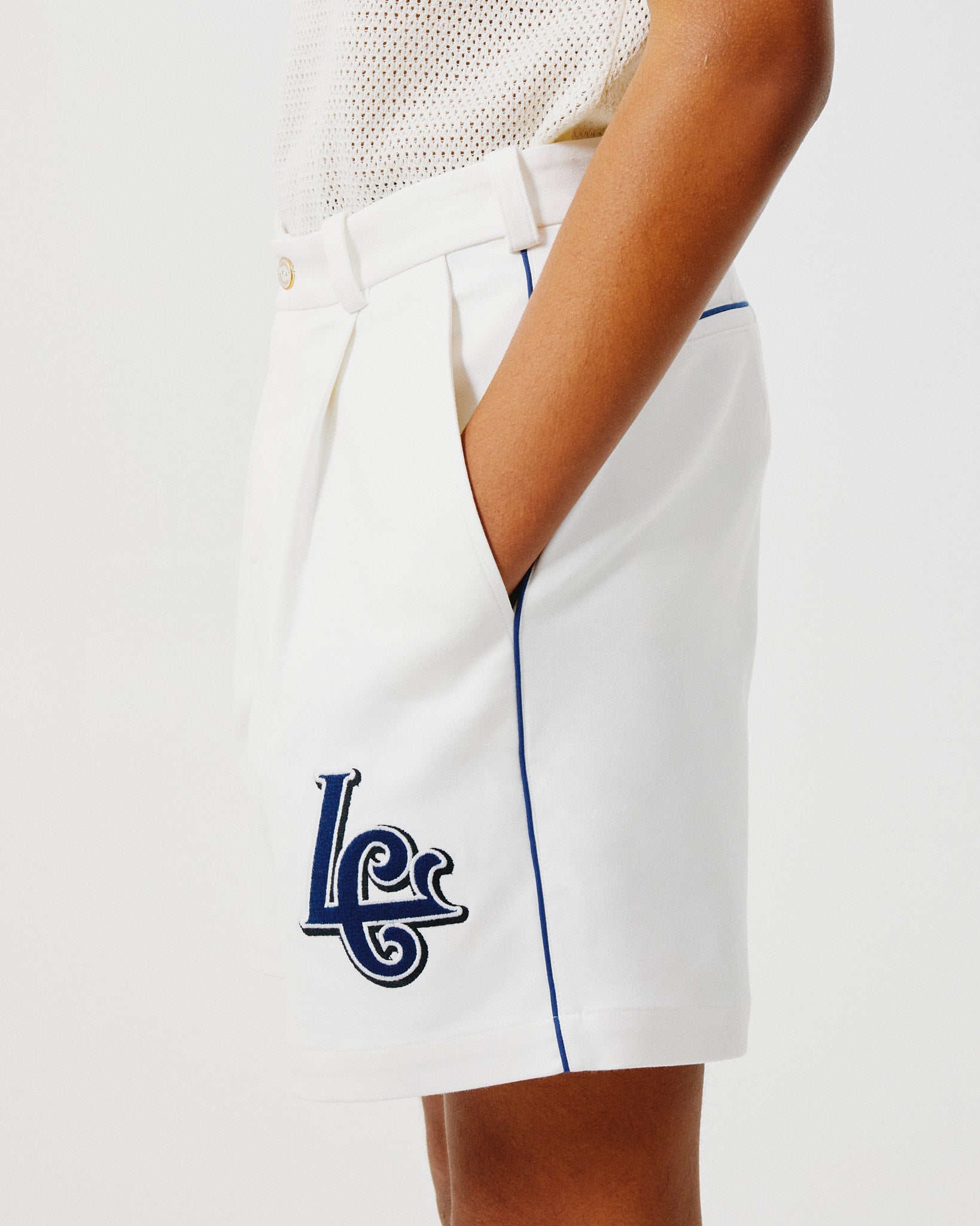 LC White Baseball Shorts