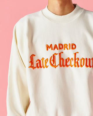 White/Orange Crewneck Sweatshirt