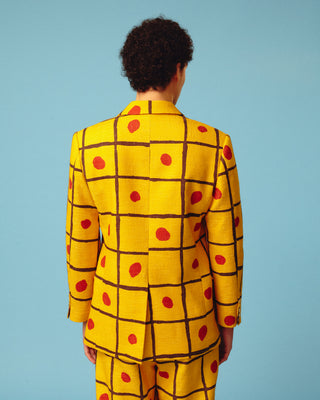 Yellow Checkered Blazer