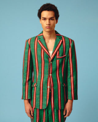 Green Striped Blazer