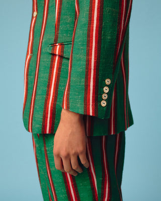 Green Striped Blazer